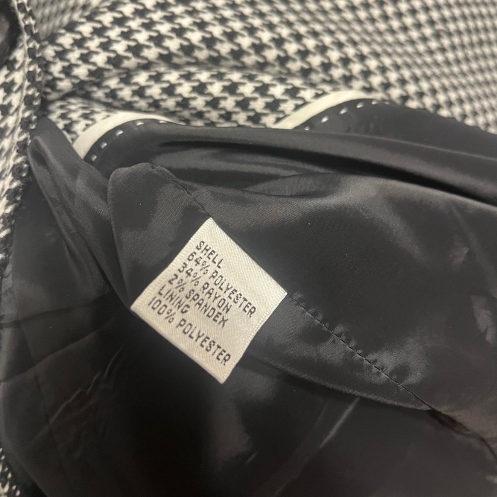 Talbots Houndstooth Stretch Blazer Black White Ca… - image 7